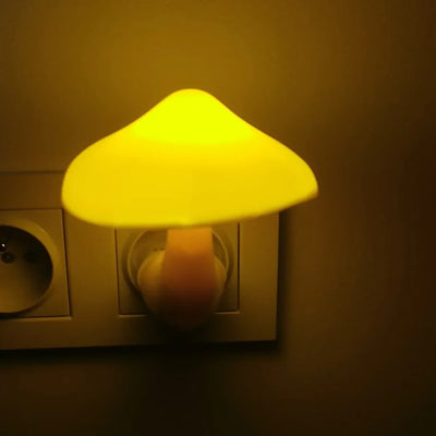 Bedroom Led Night Light Mushroom Wall Socket