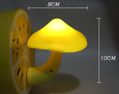 Bedroom Led Night Light Mushroom Wall Socket